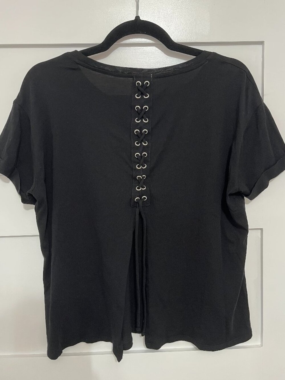 Lace-up Black Garage T-Shirt
